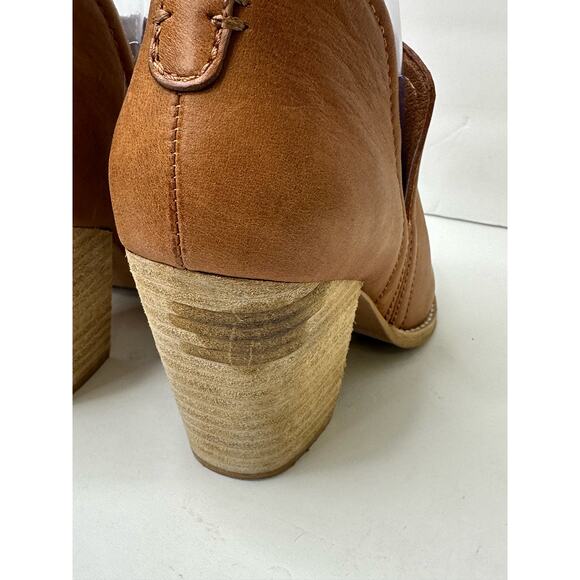 Jeffrey Campbell Womens size 8 Rosalee Tan Leather Bootie Western Stacked Block - Picture 11 of 14